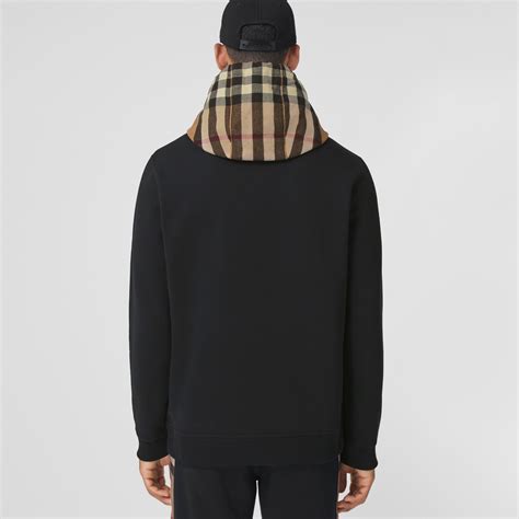 burberry blackface hoodie|Check Hood Cotton Hoodie in Black .